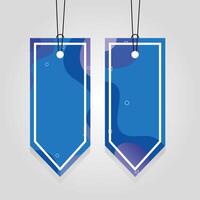 blue commercial tags hanging with vibrant color vector