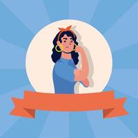 personaje de avatar femenino joven mujer fuerte vector