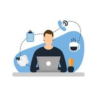 Man with laptop design vector
