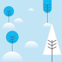 winter trees with snow vector design