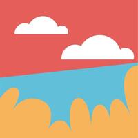 parque paisaje con nubes diseño vectorial vector