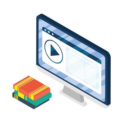 desktop electronic device with elearning books