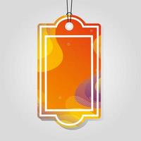 orange commercial tag with vibrant color vector