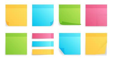 Collection of different colored sheets of sticky notes vector