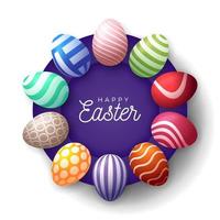 Happy Easter egg banner frame. vector