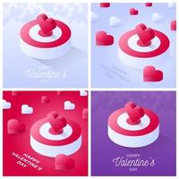 Valentine day card set vector