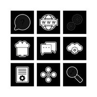 Icon Set Of Search Engine Optimization vector