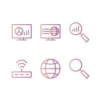 Icon Set Of Search Engine Optimization vector