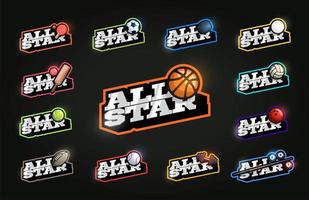 All Star Sport Set vector