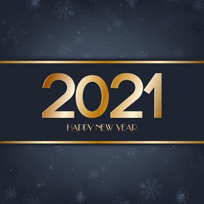 Happy New Year blue and gold background