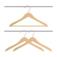 Wooden clothing hanger vector design illustration isolated on white background