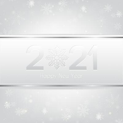 Silver Happy New Year 2021 Background