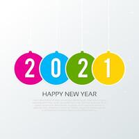 Happy new year 2021 typography background vector