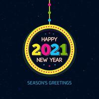 Happy New Year 2021 greeting card vector