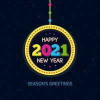 Happy New Year 2021 greeting card vector