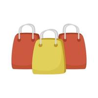 shopping bags handle isolated icons vector