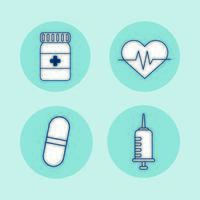 bundle of medical set icons vector