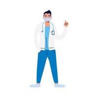 professional doctor with stethoscope character vector