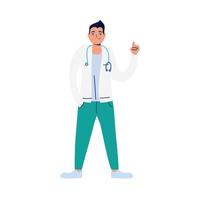 professional doctor with stethoscope character vector