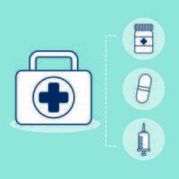 bundle of medical set icons vector