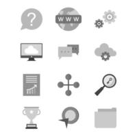 Icon Set Of Search Engine Optimization For Personal And Commercial Use... vector