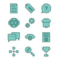 Icon Set Of Search Engine Optimization For Personal And Commercial Use... vector