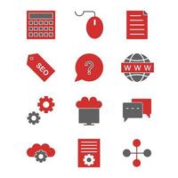 Icon Set Of Search Engine Optimization For Personal And Commercial Use... vector