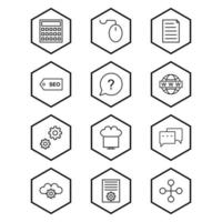 Icon Set Of Search Engine Optimization For Personal And Commercial Use... vector