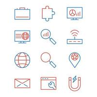 Icon Set Of Search Engine Optimization For Personal And Commercial Use... vector