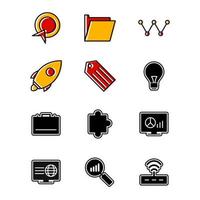 Icon Set Of Search Engine Optimization For Personal And Commercial Use... vector