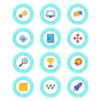 conjunto de iconos de optimización de motores de búsqueda para uso personal y comercial ... vector