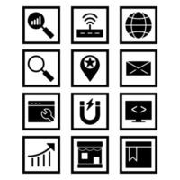 Icon Set Of Search Engine Optimization For Personal And Commercial Use... vector