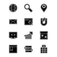 conjunto de iconos de optimización de motores de búsqueda para uso personal y comercial ... vector