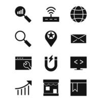 Icon Set Of Search Engine Optimization For Personal And Commercial Use... vector