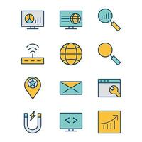 Icon Set Of Search Engine Optimization For Personal And Commercial Use... vector