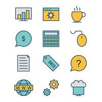 Icon Set Of Search Engine Optimization For Personal And Commercial Use... vector