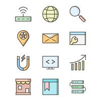 Icon Set Of Search Engine Optimization For Personal And Commercial Use... vector