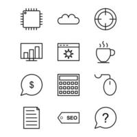 Icon Set Of Search Engine Optimization For Personal And Commercial Use... vector