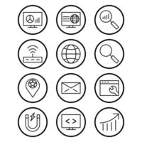 conjunto de iconos de optimización de motores de búsqueda para uso personal y comercial ... vector