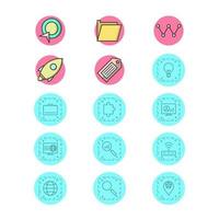 conjunto de iconos de optimización de motores de búsqueda para uso personal y comercial ... vector