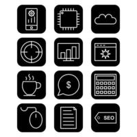 Icon Set Of Search Engine Optimization For Personal And Commercial Use... vector