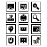 Icon Set Of Search Engine Optimization For Personal And Commercial Use... vector