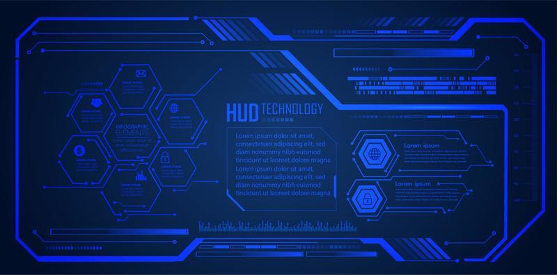 Future and technology blue hologram background
