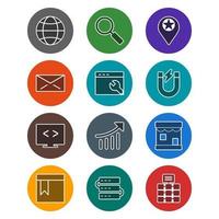 Icon Set Of Search Engine Optimization For Personal And Commercial Use... vector