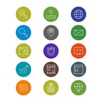 Icon Set Of Search Engine Optimization For Personal And Commercial Use... vector