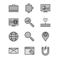 Icon Set Of Search Engine Optimization For Personal And Commercial Use... vector