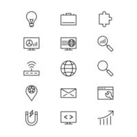 Icon Set Of Search Engine Optimization For Personal And Commercial Use... vector