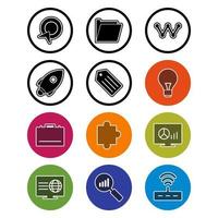 Icon Set Of Search Engine Optimization For Personal And Commercial Use... vector