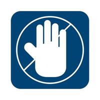 hand stop signal line style vector
