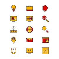 conjunto de iconos de optimización de motores de búsqueda para uso personal y comercial ... vector